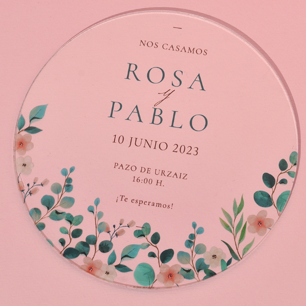Invitación metacrilato